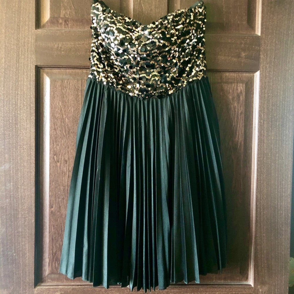 As U Wish black and gold sequin cocktail dress